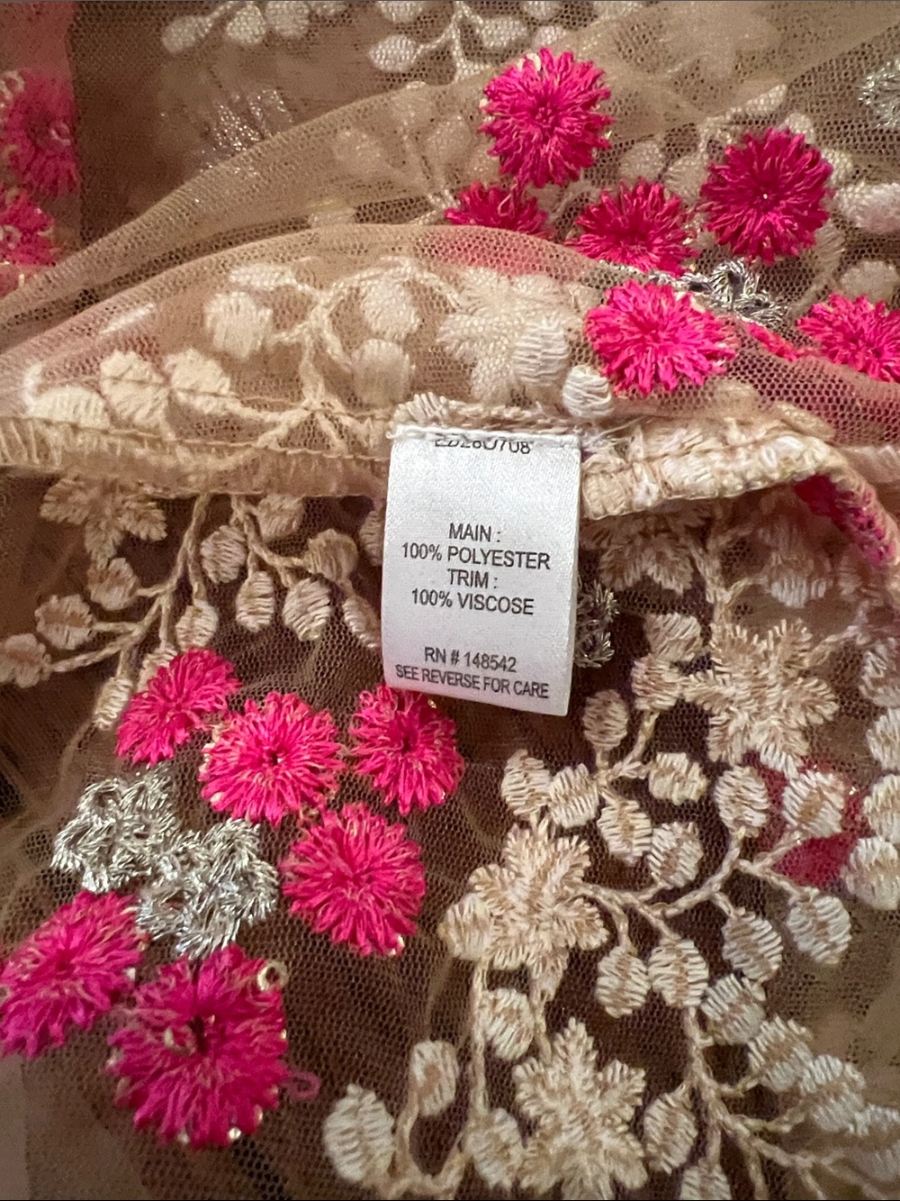 Aratta Blossom Floral Sheer Duster with Pink Sash - Picture 8 of 12